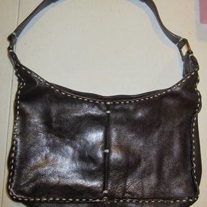 Vintage  Jonny Farah  brown leather  hobo purse